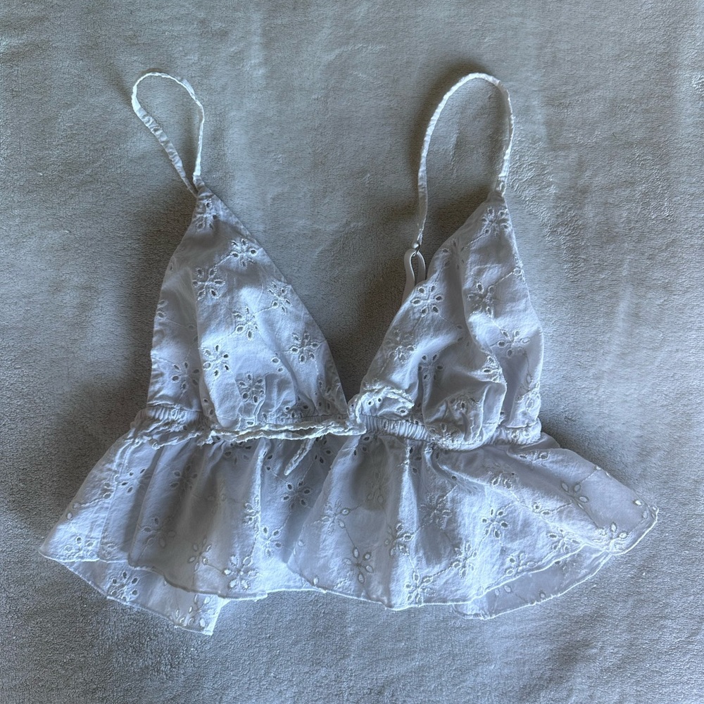 coquette style lace triangle tank